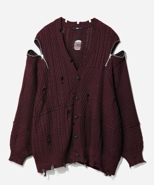 HARE BIGダメージZIPカーディガン 24aw