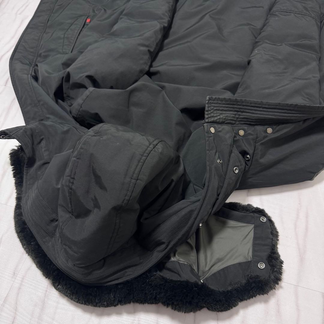 WOOLRICH 現行タグ ボルダー ダウンコート エコファー ロゴ 黒 S