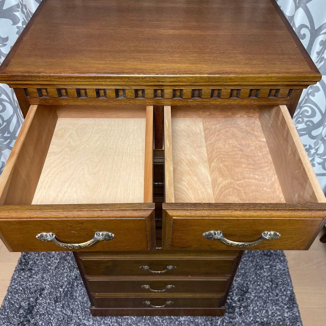 アンティーク　ハイチェスト７段