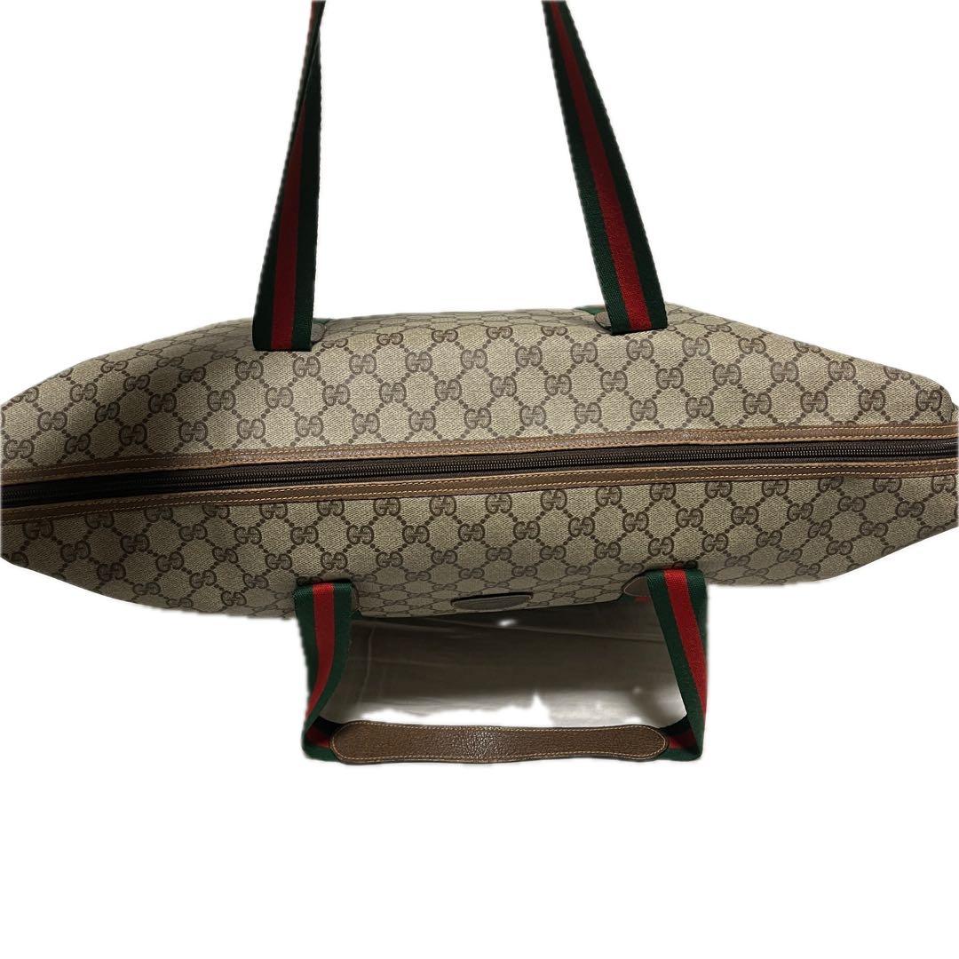 大容量 GUCCI GGスプリーム 旅行 トートバッグ ベージュ グッチ B70
