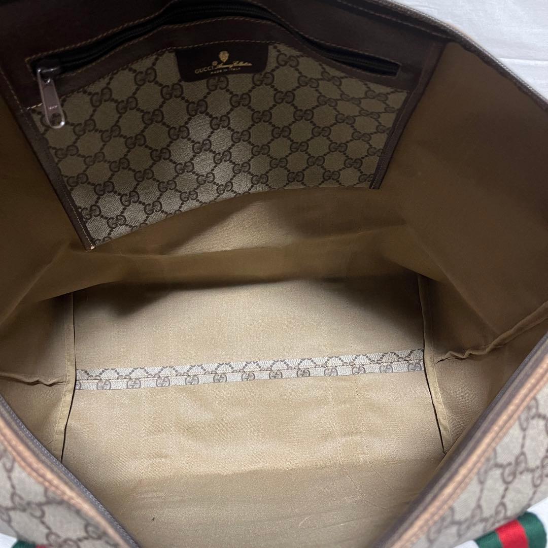 大容量 GUCCI GGスプリーム 旅行 トートバッグ ベージュ グッチ B70