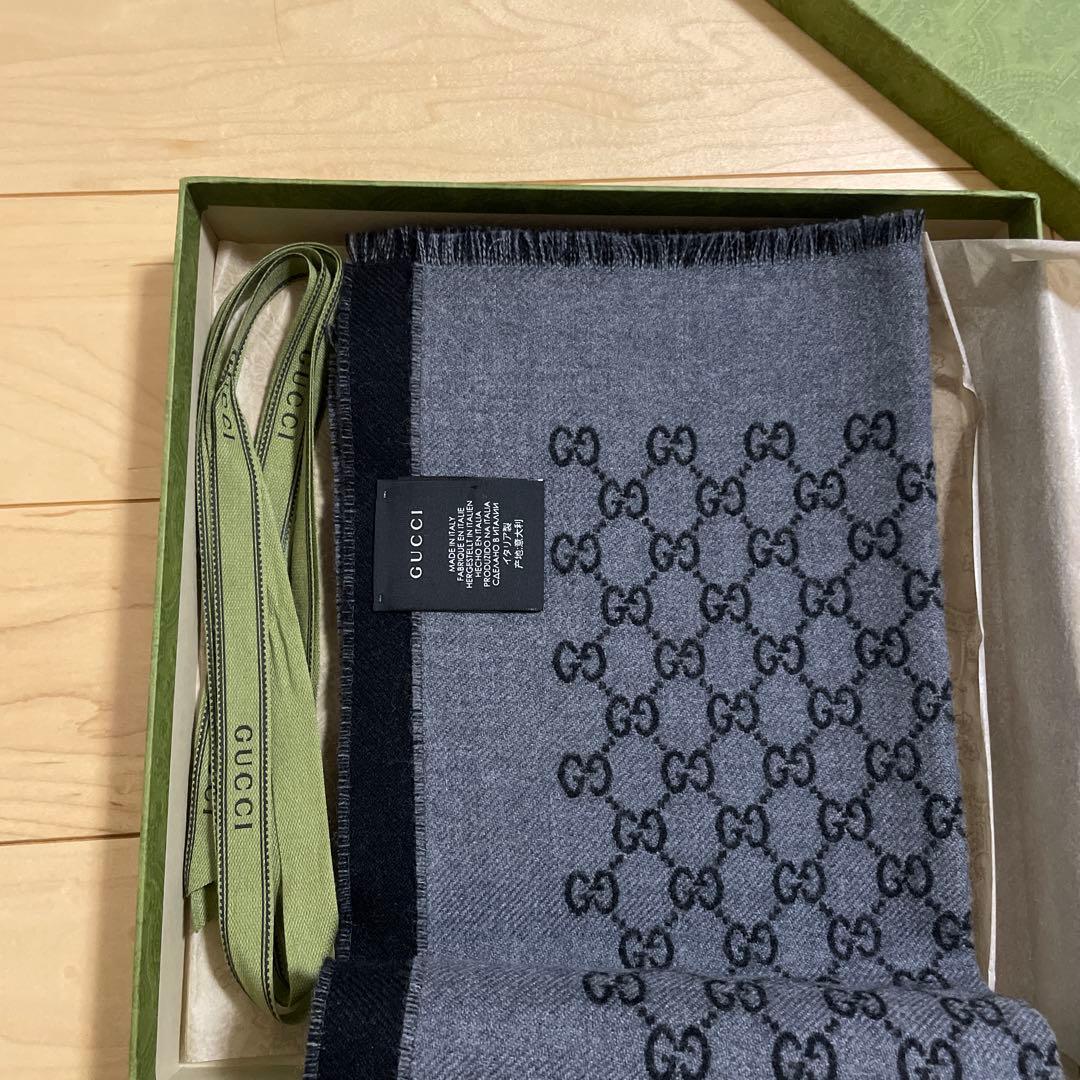 a*o様 GUCCI GGロゴマフラー グレー