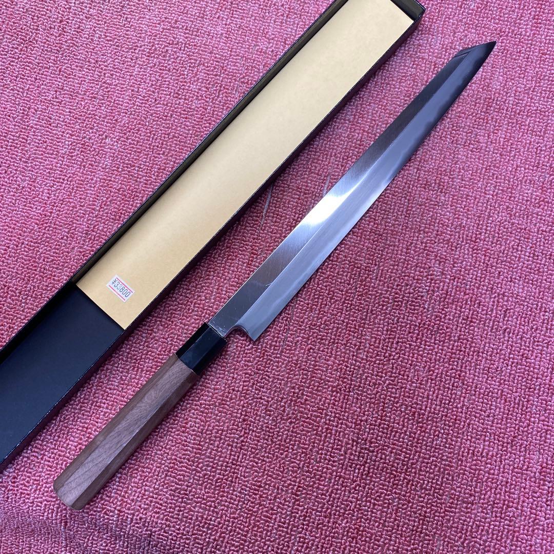 青二鋼　勘所切付柳刃包丁　300㎜ 尺0寸