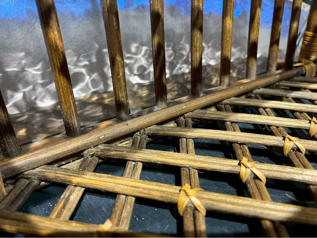 ラタン マガジンラック 籐 スリッパラック インテリア 昭和レトロ 当時物