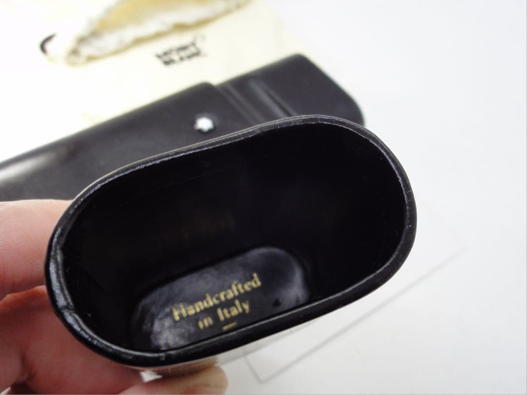★手作りの入手困難逸品！★モンブラン社フローレンス製ブラック・カラーペンポーチ★