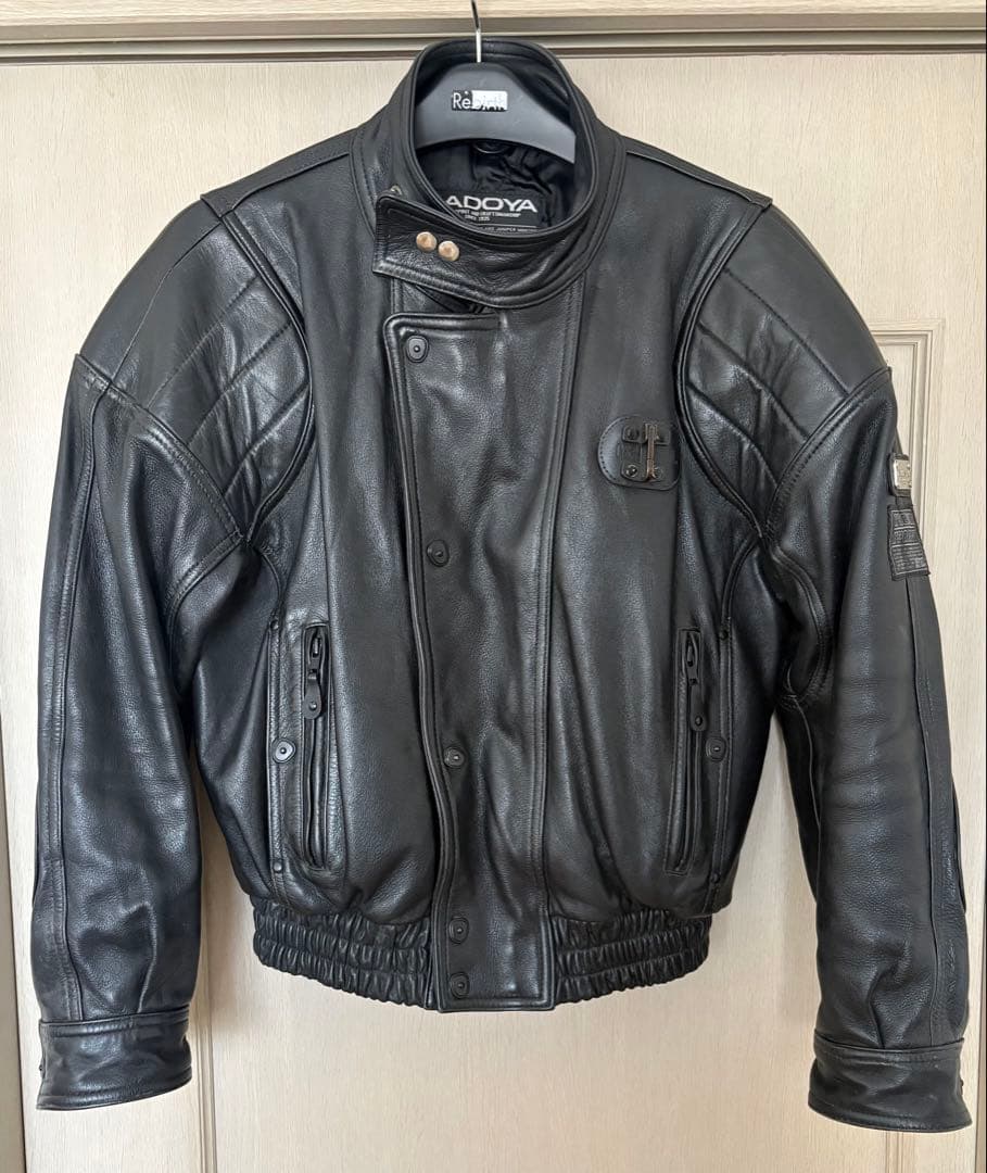 KADOYA ブラック レザーライダースジャケット