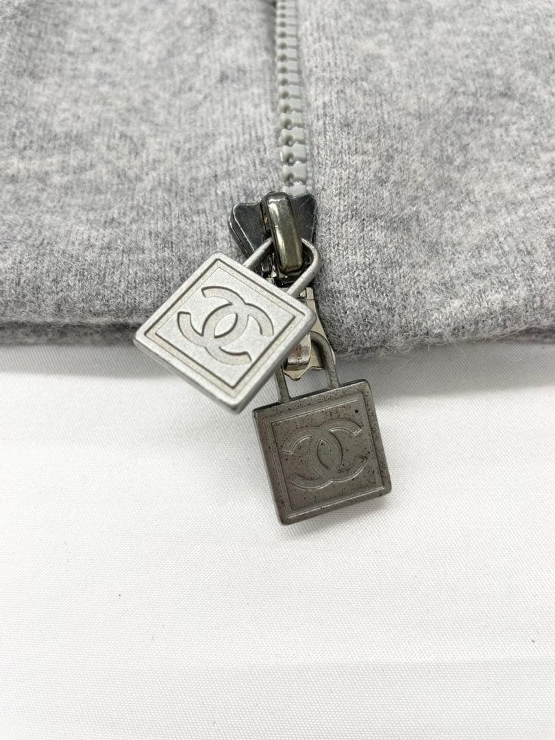 美品✨CHANEL グレー　ココマーク　ウール　ジャケット　40
