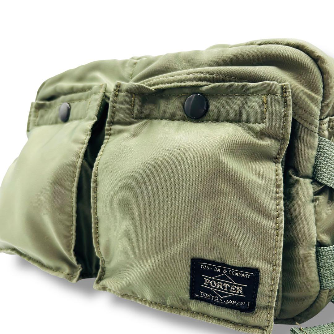 PORTER ボディ ウエストバッグ タンカーナイロン セージグリーン 2way