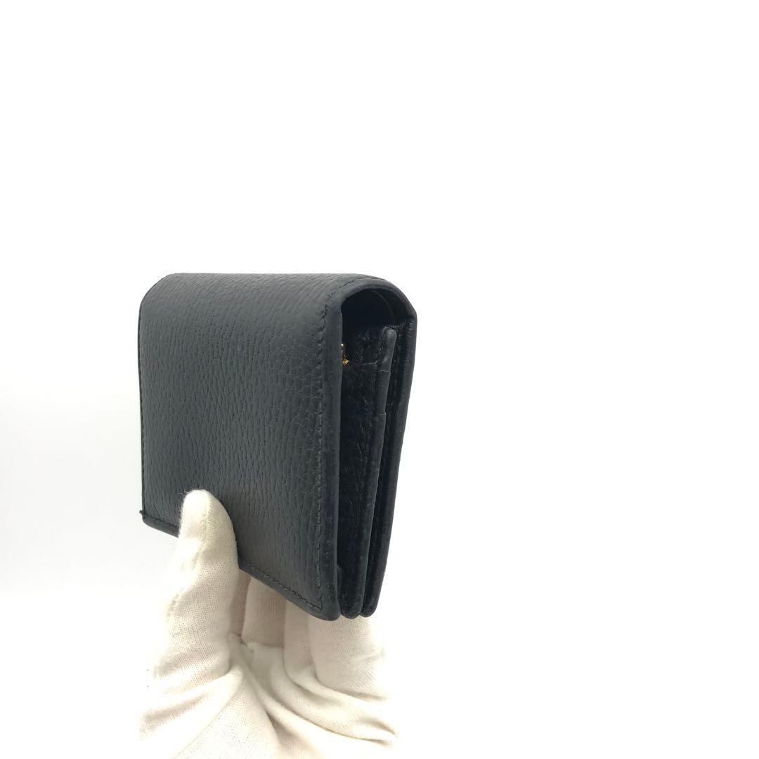 正規品　新品同様　グッチ財布　グッチ折り財布　GGマーモント　ブラックレザー