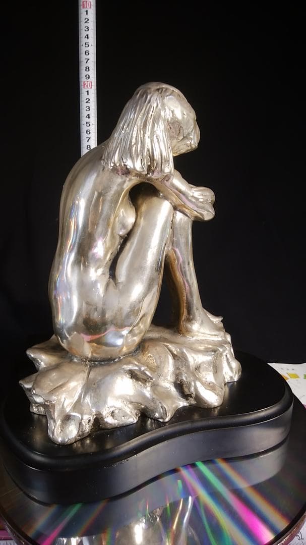ロ*o様 エルメス★純 銀メッキブロンズ風裸婦彫刻像/高２８cm重４ ㎏少女ヌー