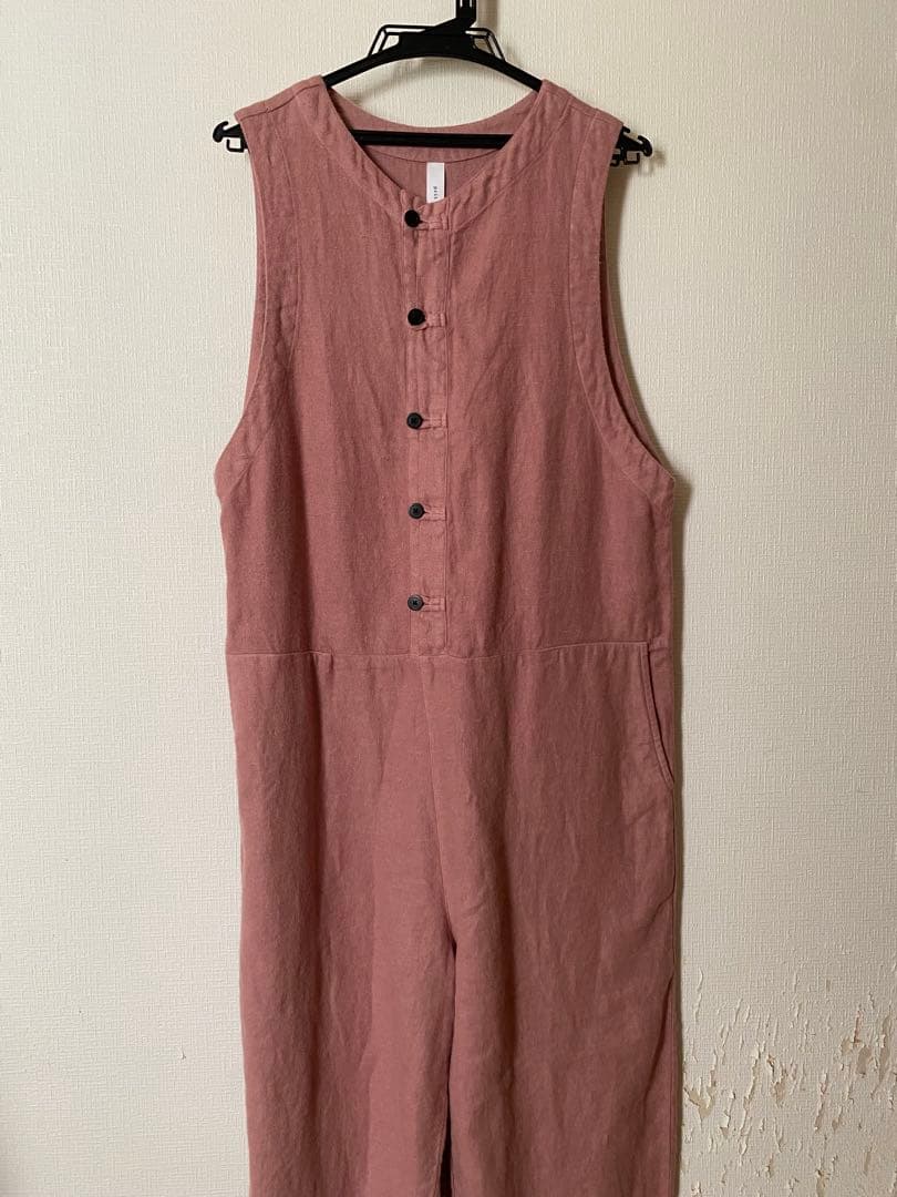 新品　prit リネンサロペット　ダスティピンク