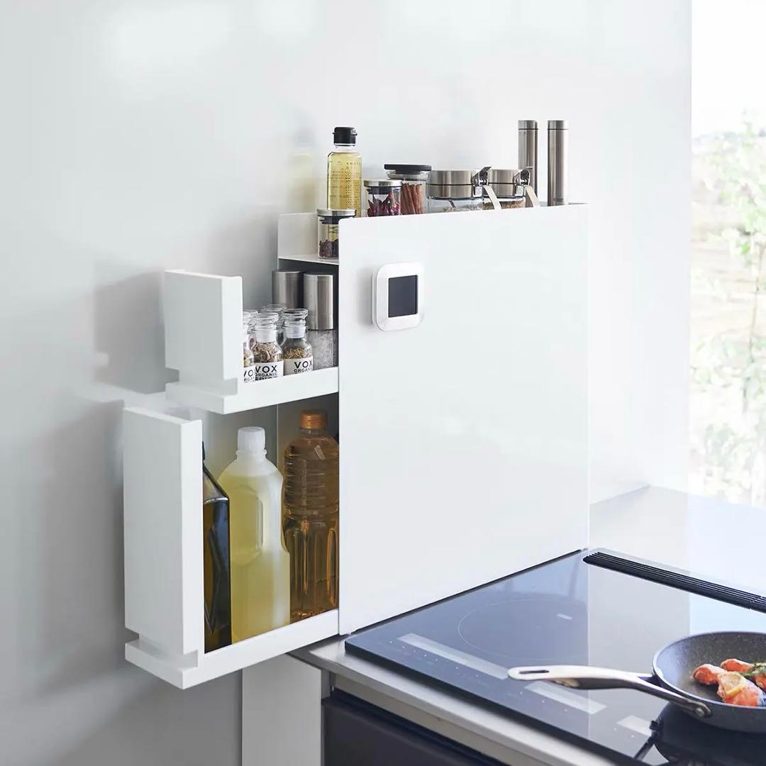 隠せる調味料ラック タワー ２段 WH tower