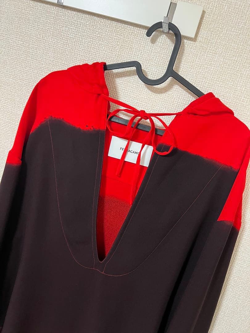 FERRAGAMO フーデッドヴァルーズシャツ グラデーションプルオーバー