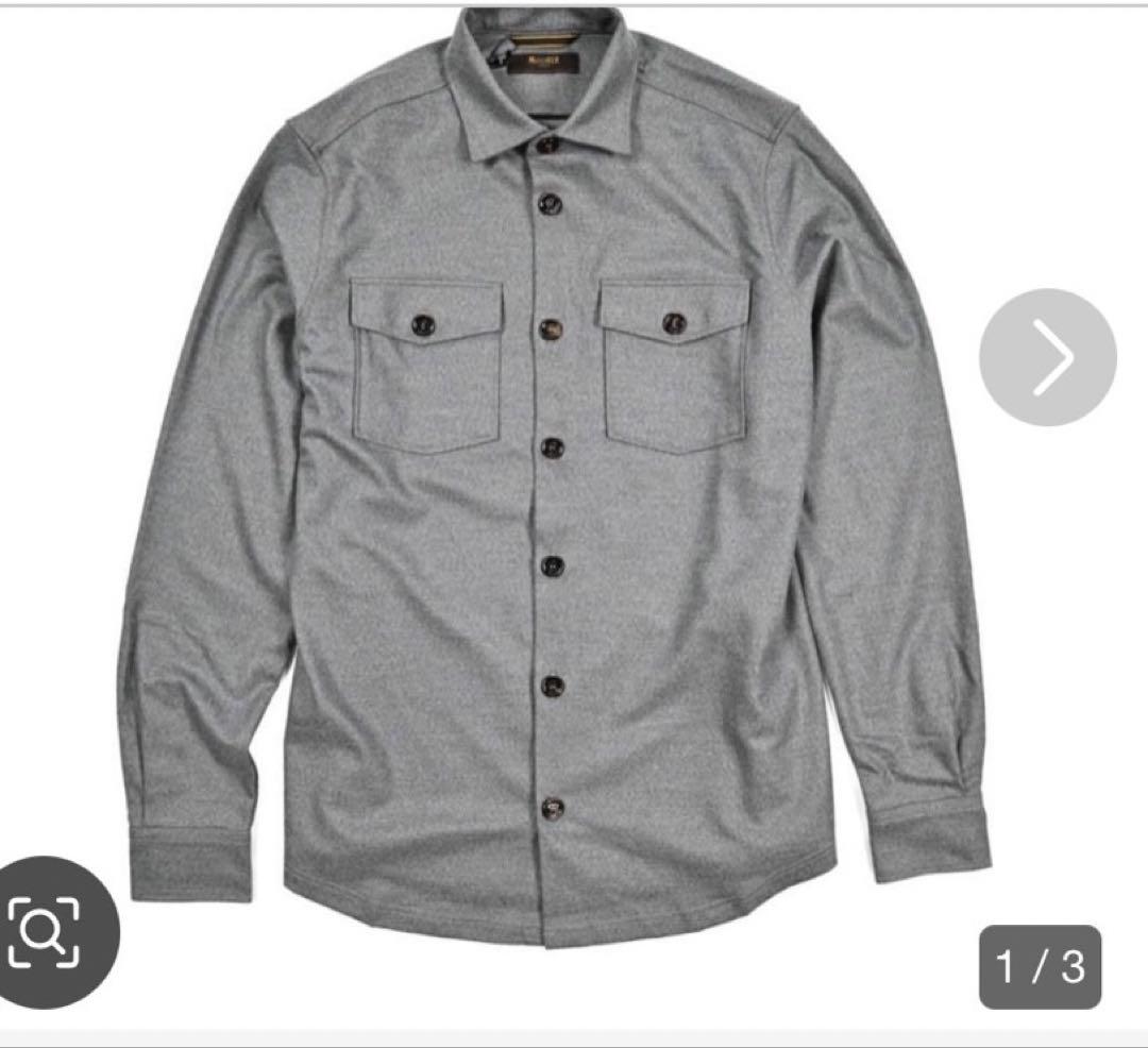 MOORER MEYER-THA ストレッチウール CPOシャツ グレー