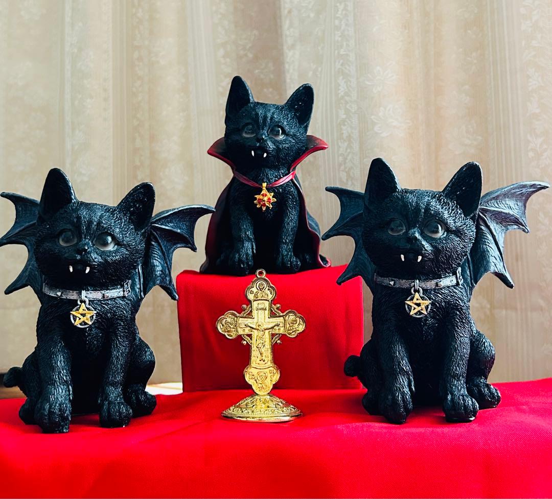 バンパイア猫ちゃん3体セット　魔女　悪魔　ハロウィン