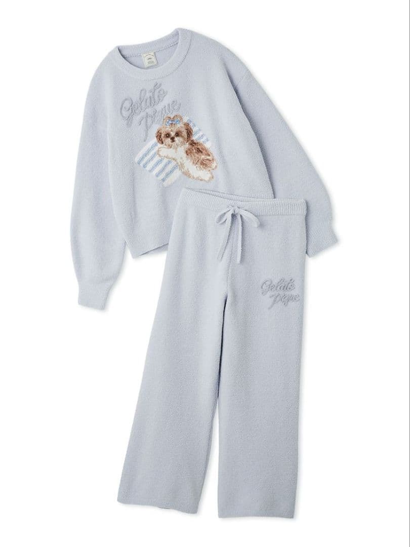 ジェラートピケ シーズージャガードプルオーバー ロングパンツセット