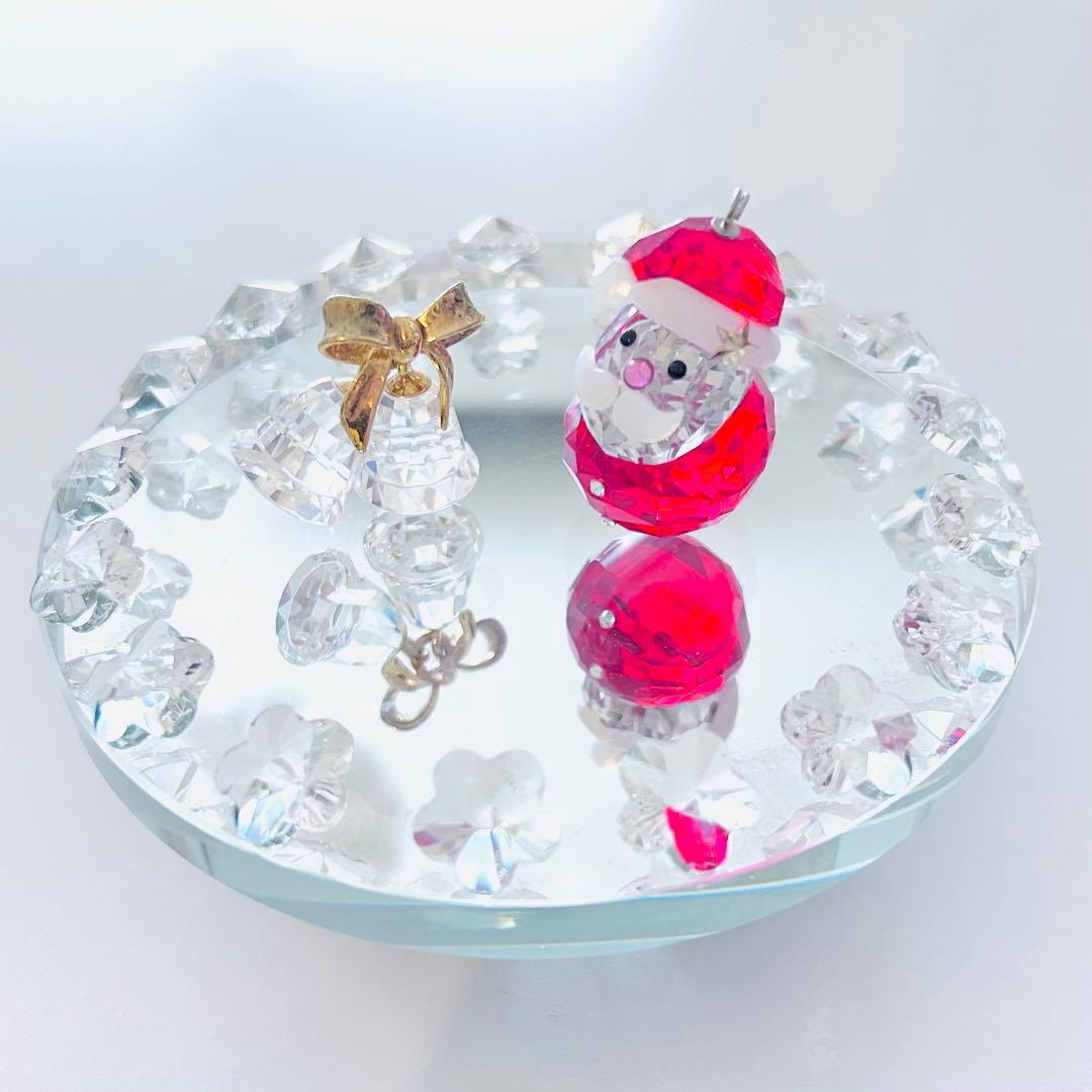 673【星付帽子★ピンク鼻】廃盤ロッキングサンタ♡クリスマス／SWAROVSKI