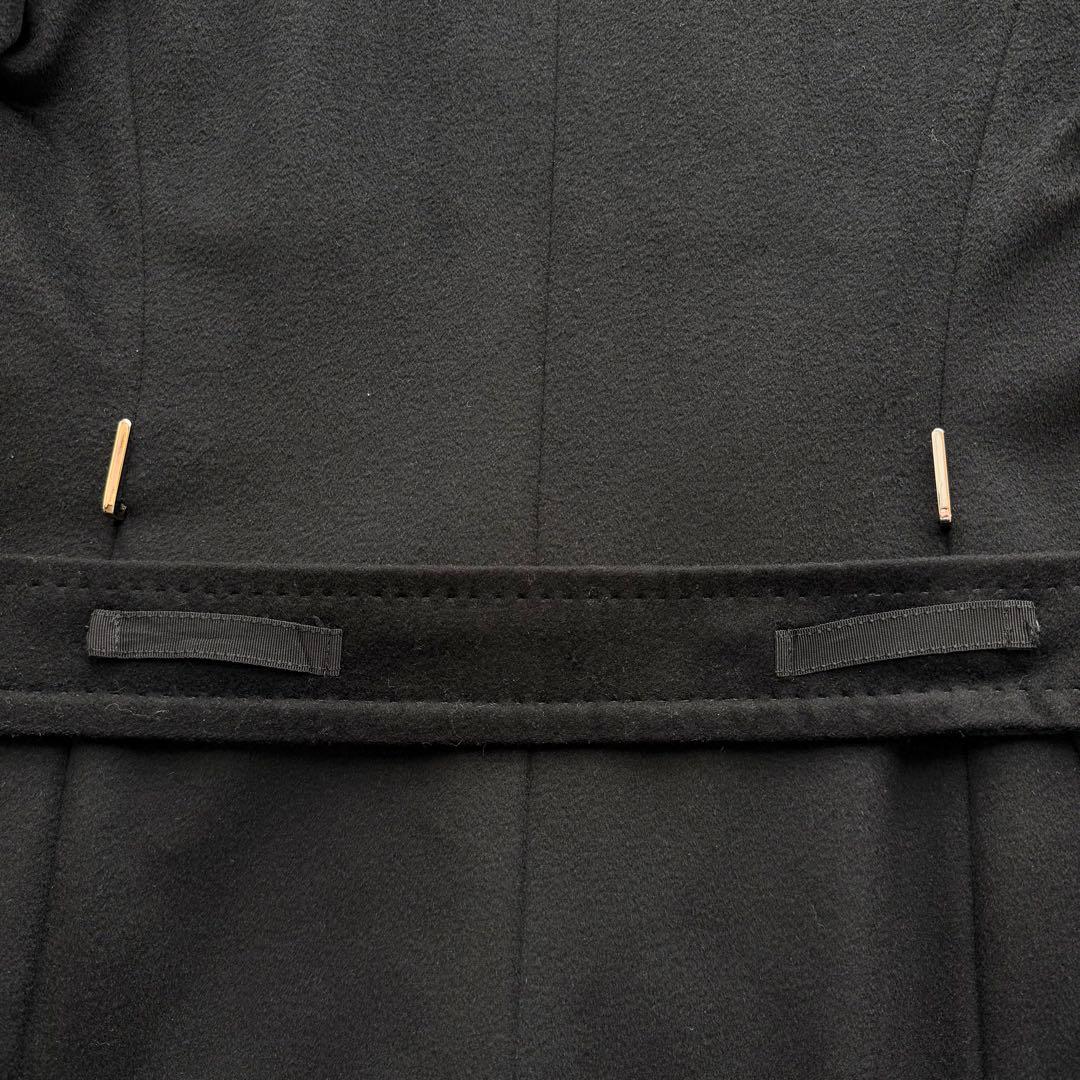 美品✨ スポーツマックス ロングコート ウール ベルト付 黒 40 L