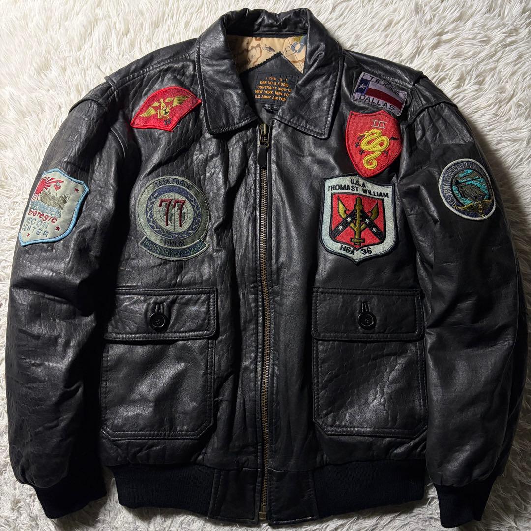 雰囲気抜群■フライトジャケット　 G-1 トップガン　羊革　ラムレザー 黒 L