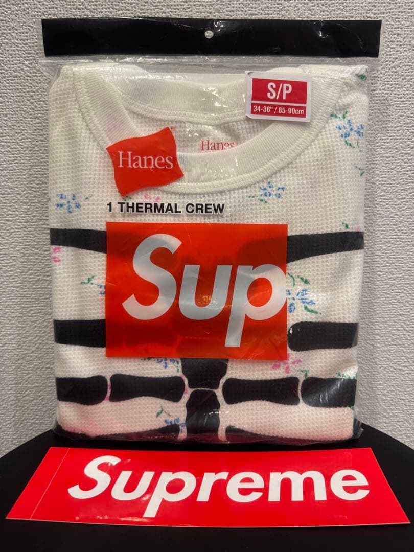 新品未使用 Supreme Hanes Bones Thermal Crew S