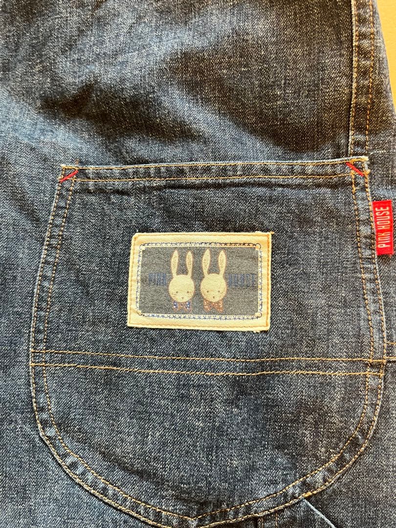 ピンクハウス　ウサギ刺繍 デニムオーバーオール　サロペット
