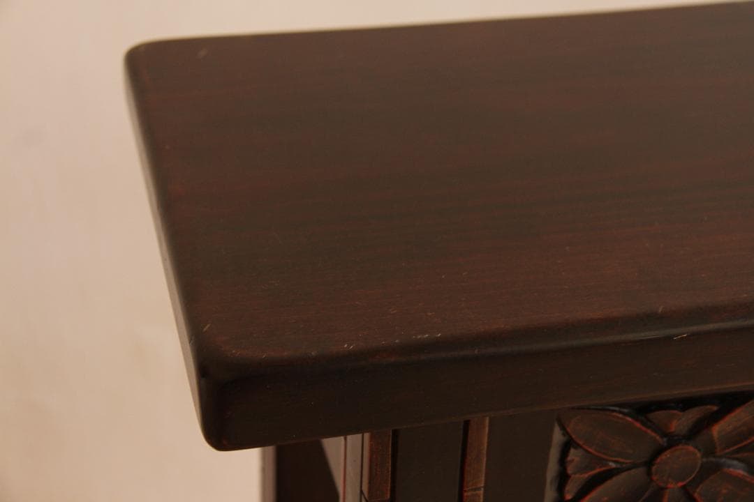 棚　飾り棚　小さめ　花台　飾り台　木製　彫刻　アンティーク　古道具