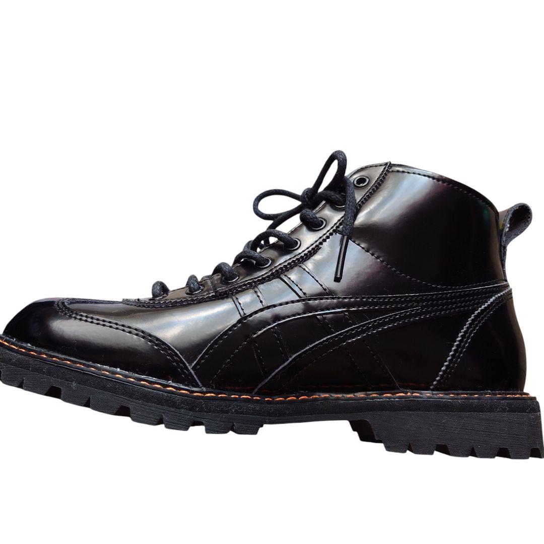 極美品　オニツカタイガー　メキシコリンカン黒レザー ハイカットブーツ23