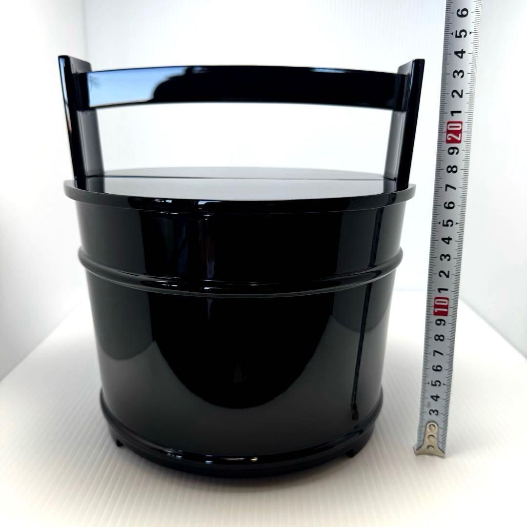 新品未使用 輪島塗 真手桶 水指 漆 塩安漆器 天然木 漆器 共箱 説明書