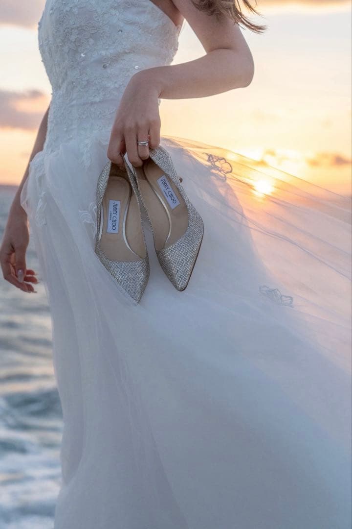 【美品】 JIMMYCHOO Romy60 37 パンプス グリッター シルバー