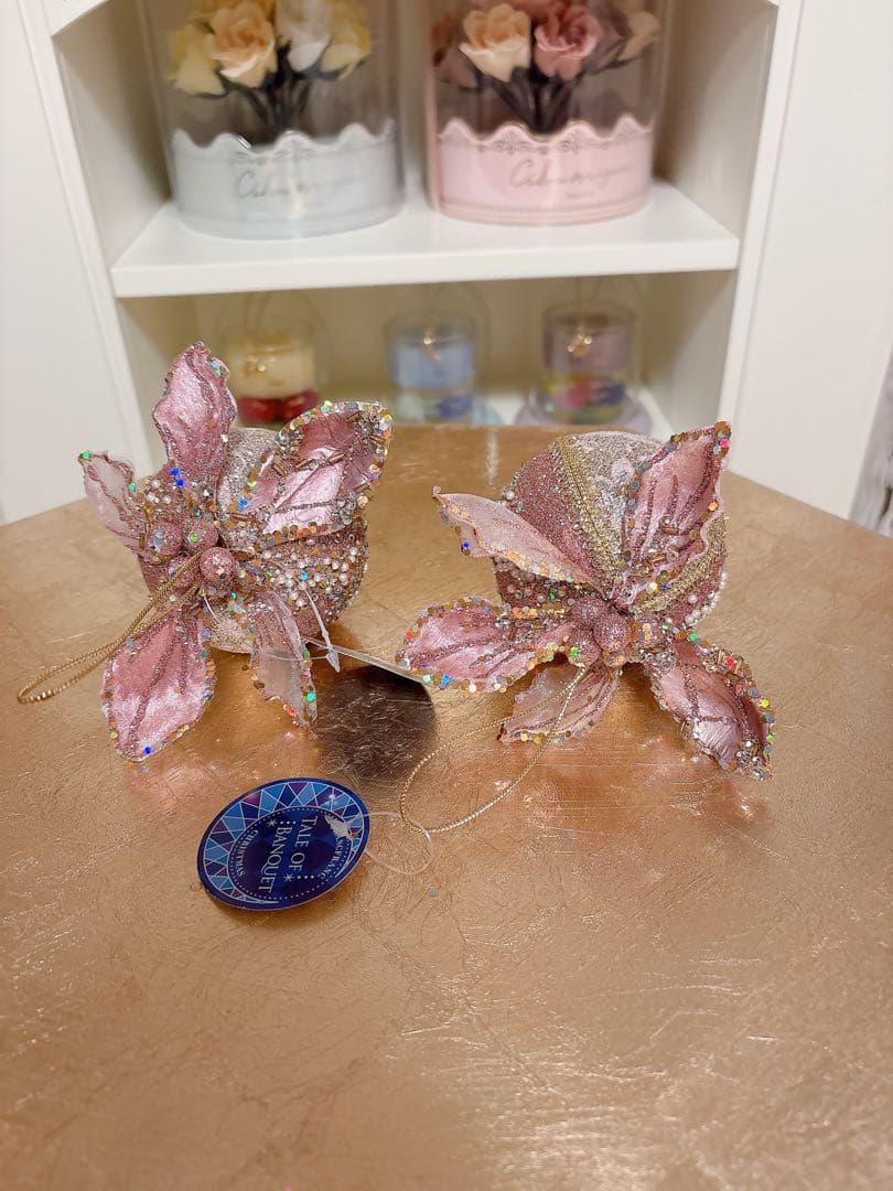 Francfrancファブリックオーナメント レース ピンク