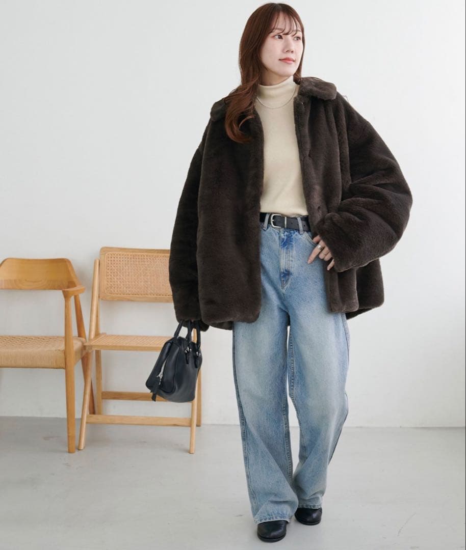 新品未使用【discoat】ファージャケットブラウンMサイズ