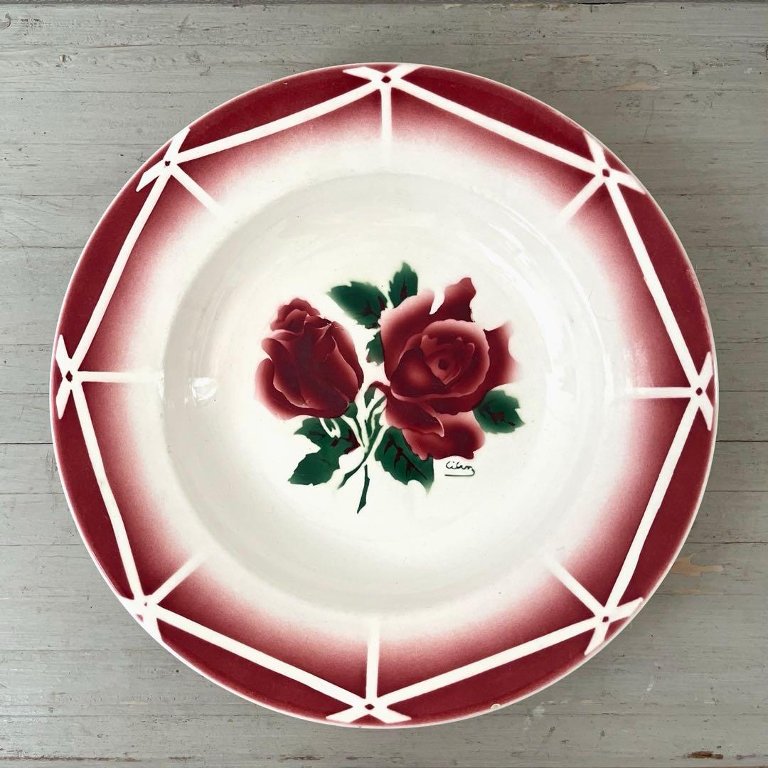 再値下げ❗️フランスアンティークディゴワンサルグミンヌ スーププレート 2枚set