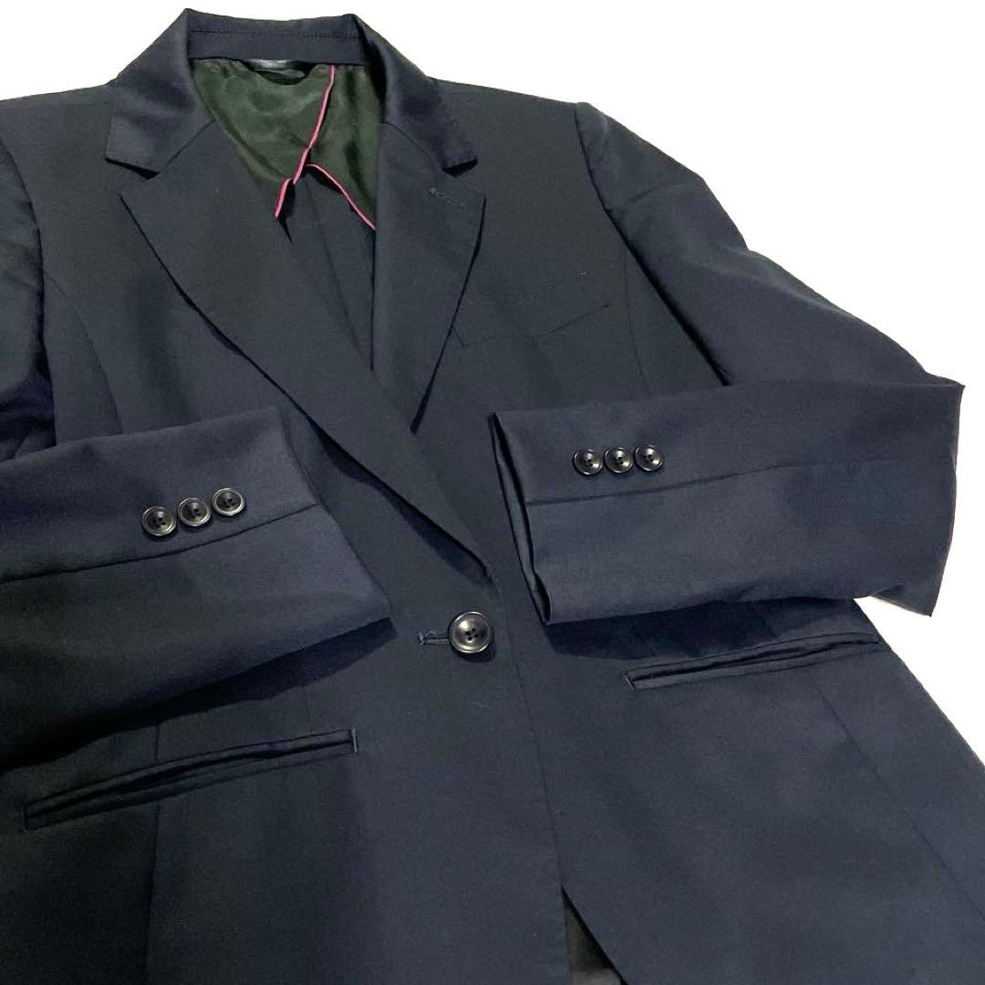 HILTON ネイビーパンツスーツ 洋服の青山　ストレッチsuper110's