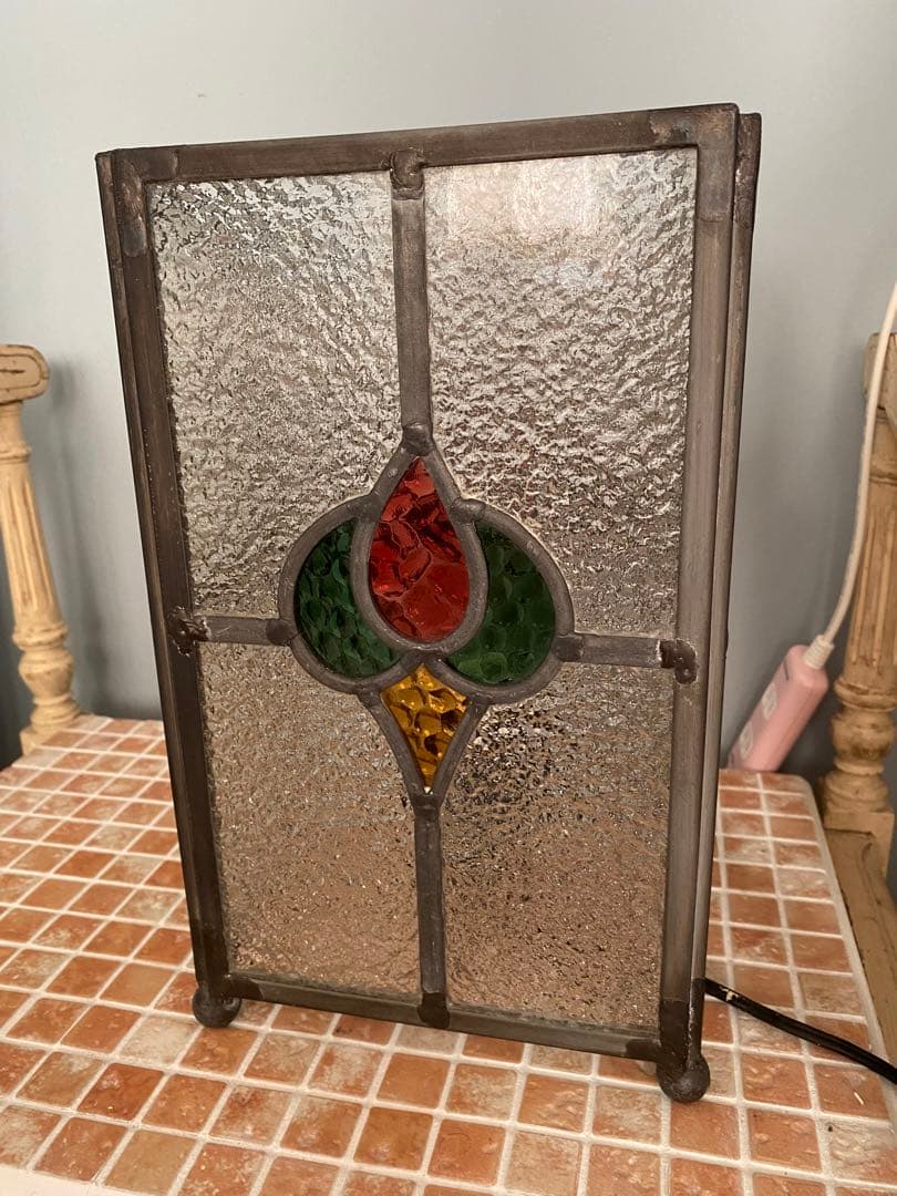 アンティークステンドグラス　ランプ