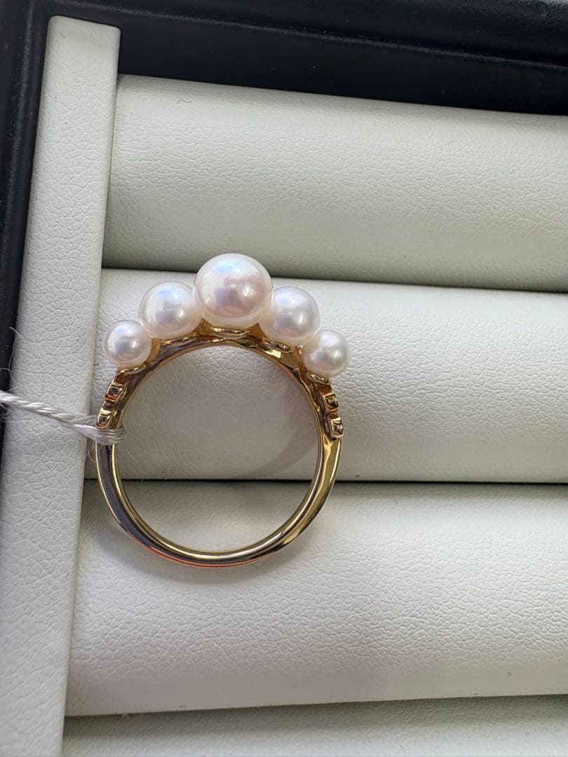アコヤパールと天然ダイヤモンド　リング　K18