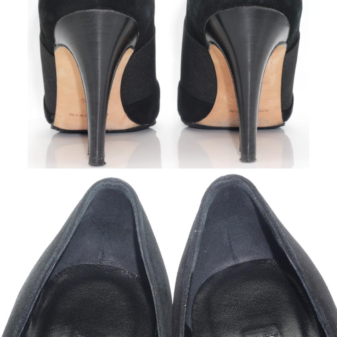 37.5　MANOLO BLAHNIK　マノロブラニク　ブーティー　黒　スエード