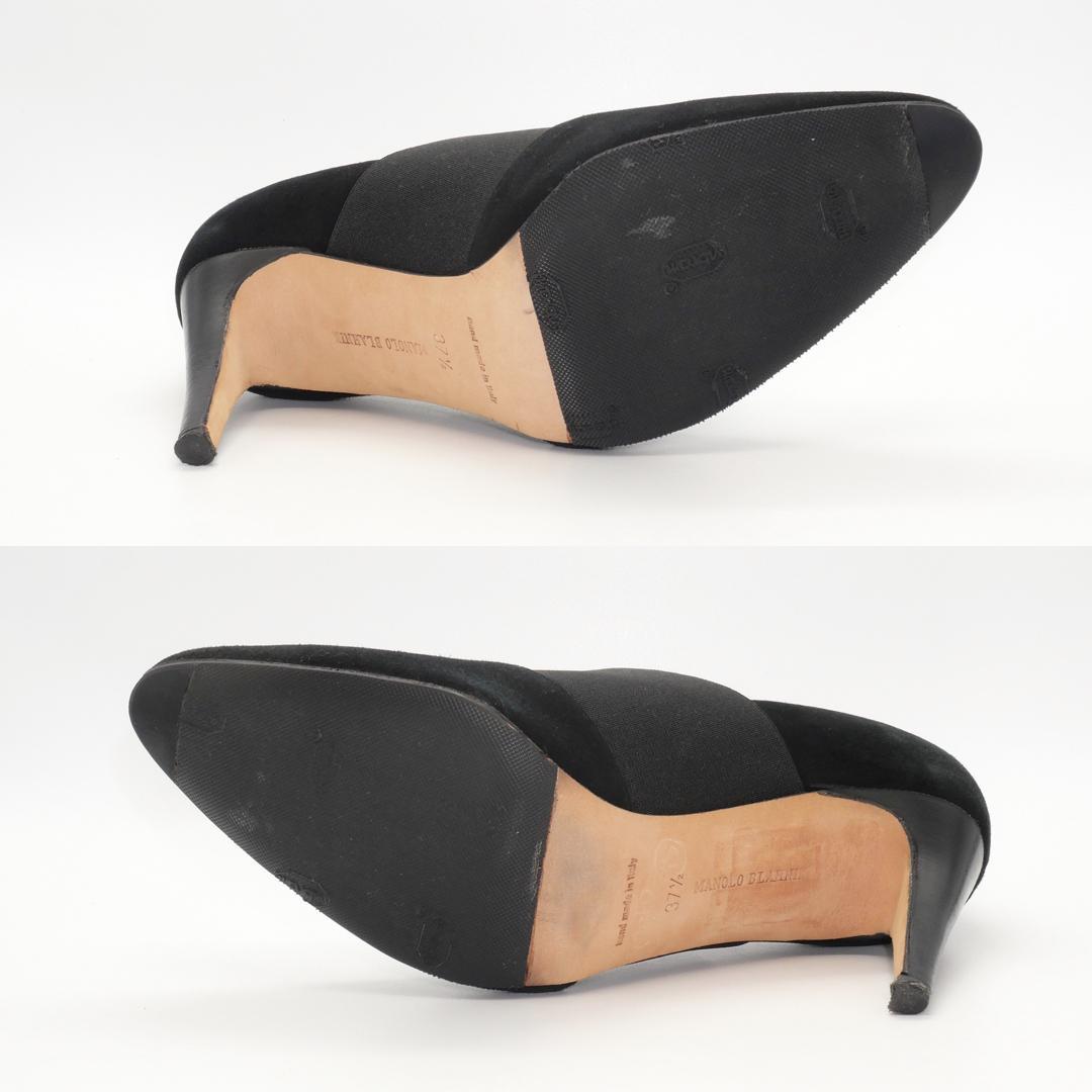 37.5　MANOLO BLAHNIK　マノロブラニク　ブーティー　黒　スエード