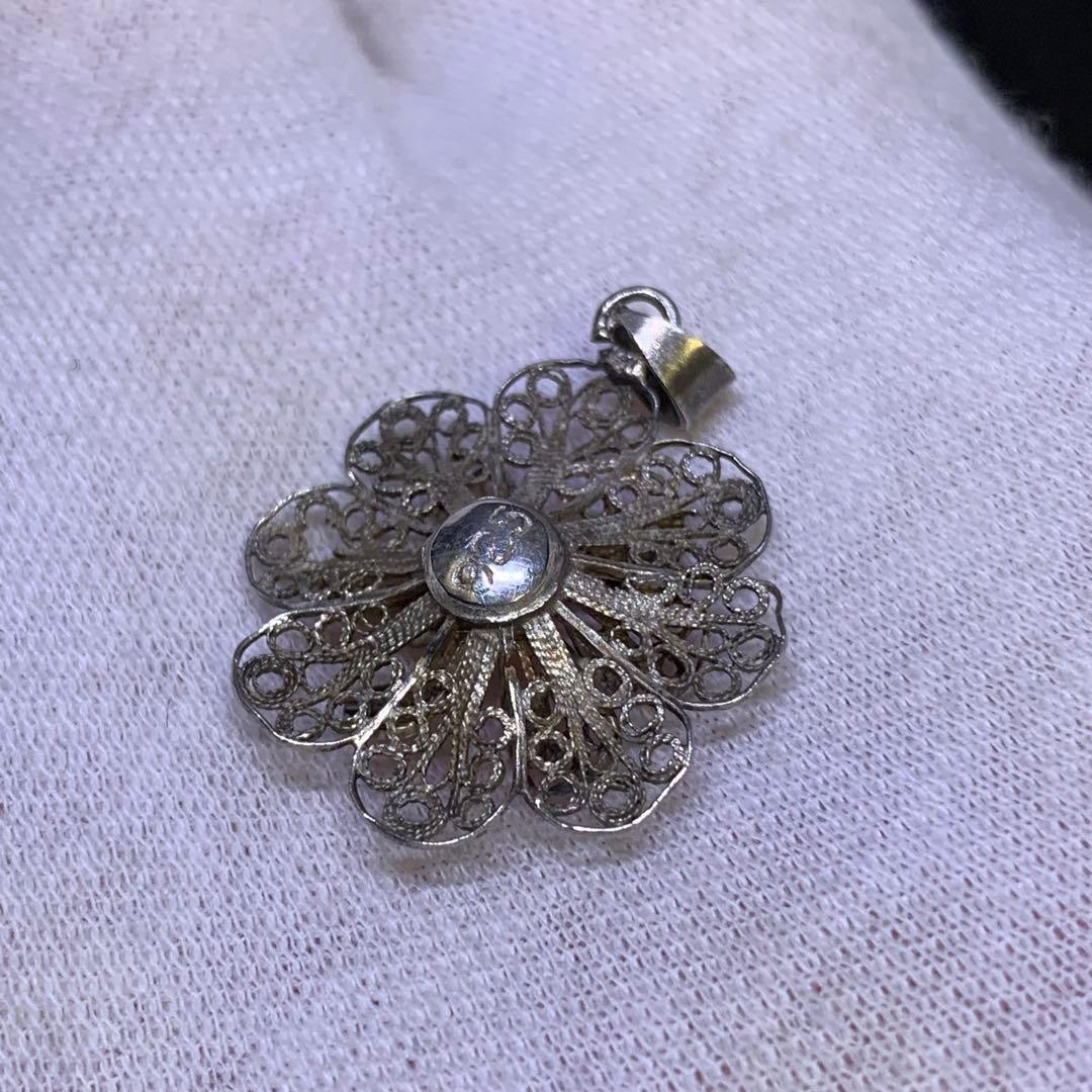《アンティーク激レア》⭐︎silver925フィリグリーフラワーペンダントトップ⭐︎