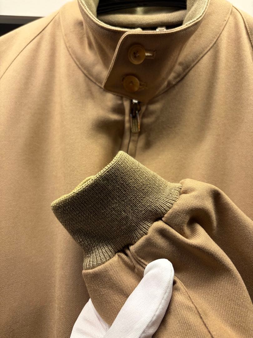 極美品 L バーバリー ウール100 ブルゾンベージュ ホースロゴ ノバチェック