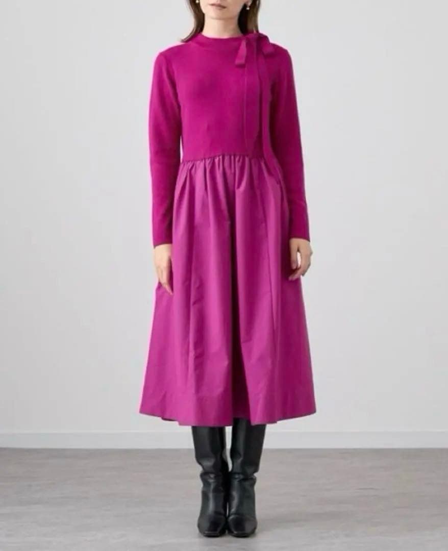 ★ Moritanya ★リボン付タフタドッキングワンピース