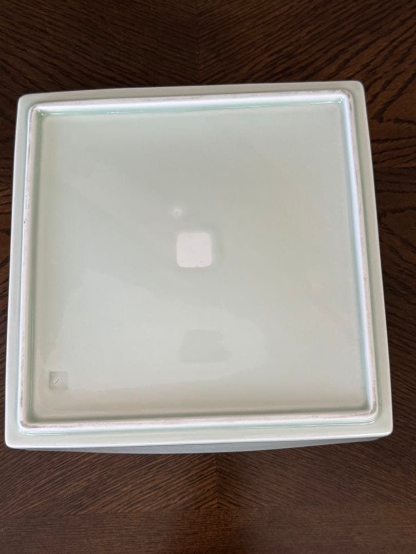 【新品未使用】有田焼　25㎝角　陶箱　染寿紋　文山窯　果物　松花堂お弁当風にも