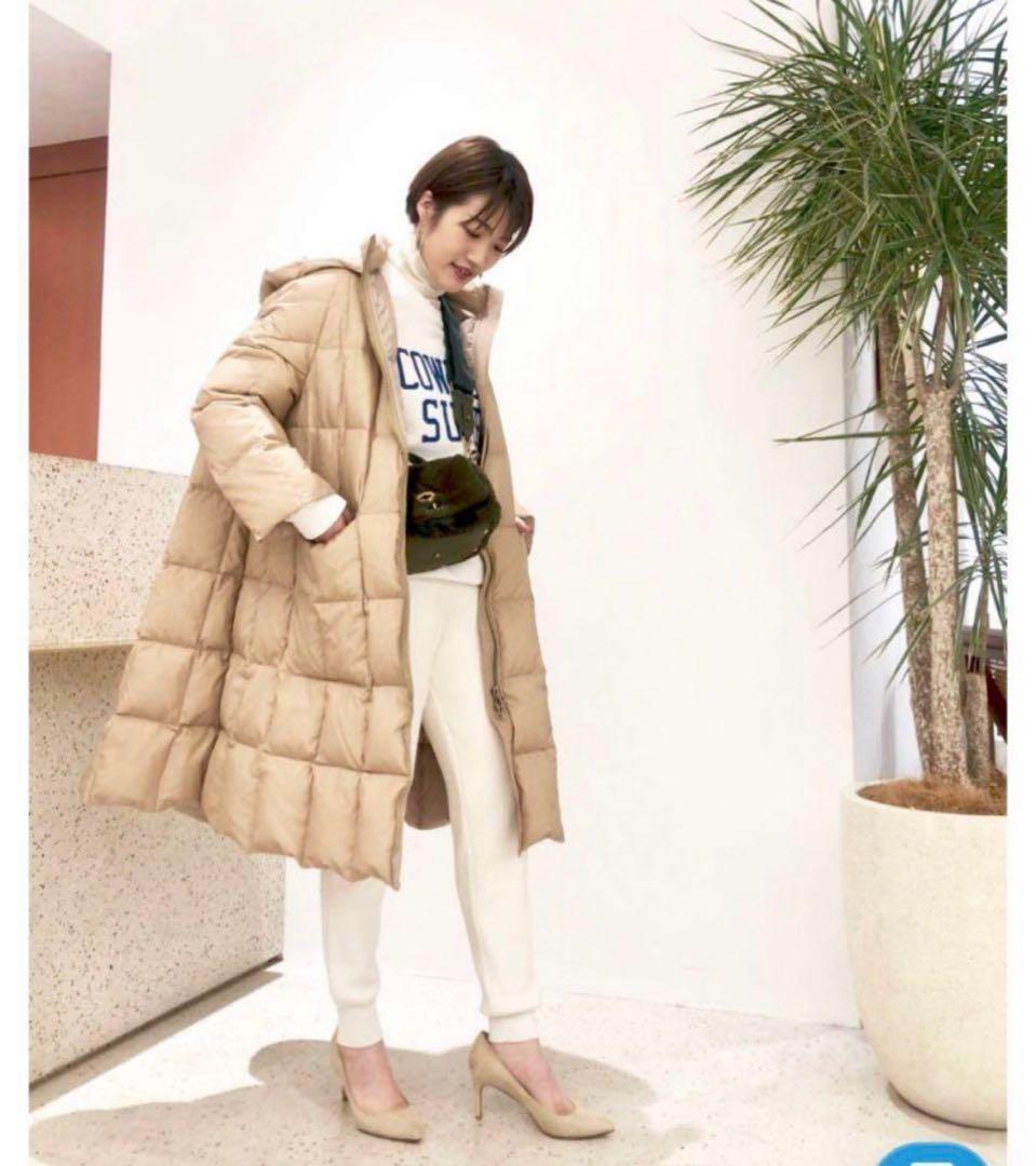 【香】Whim Gazetteベージュ ロング ダウン コート