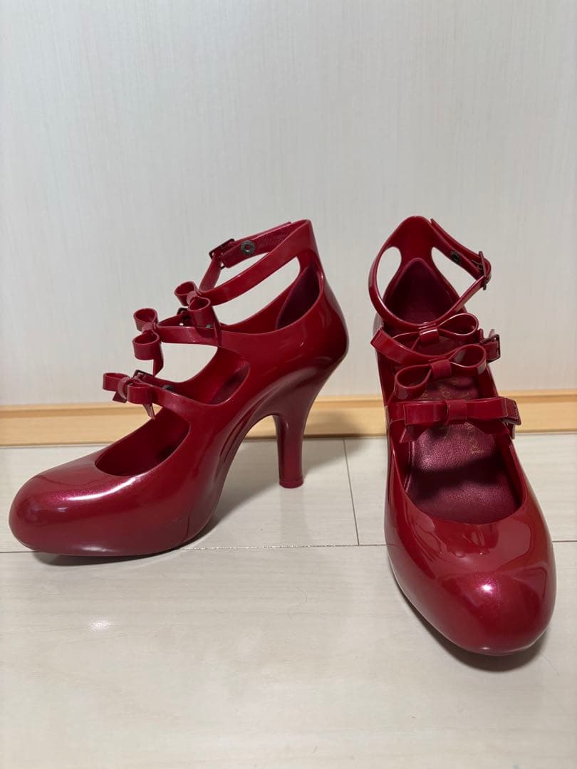 ヴィヴィアンウエストウッド メリッサコラボ　3連ストラップパンプス　赤