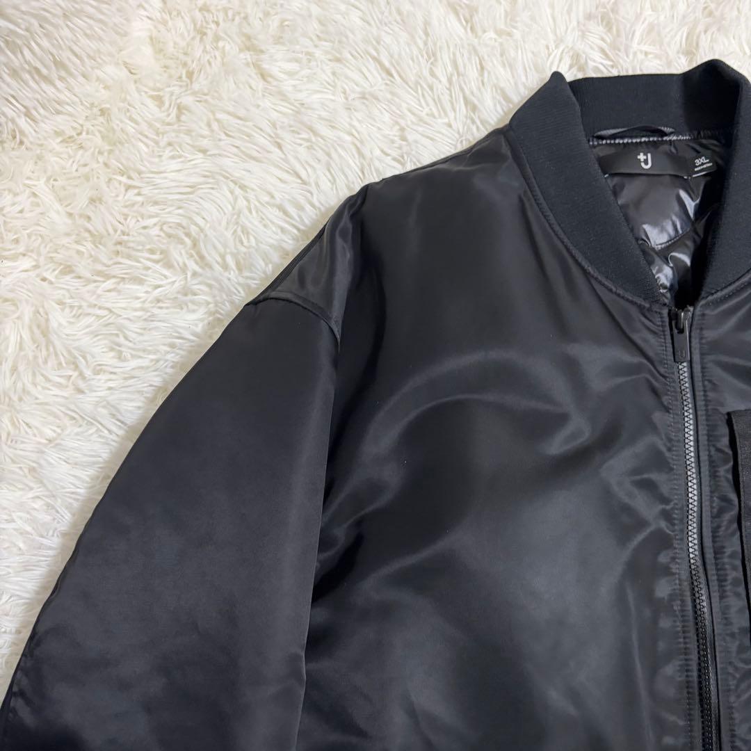 【極美品】UNIQLO +J ハイブリッドダウンオーバーサイズMA-1 ブラック