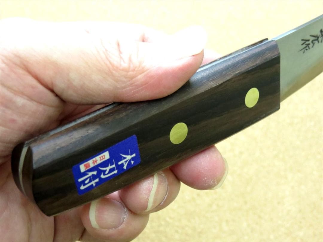 関の刃物 頭取り 150mm 正広 日本鋼 ハガネ 肉解体 狩猟包丁 右利 片刃