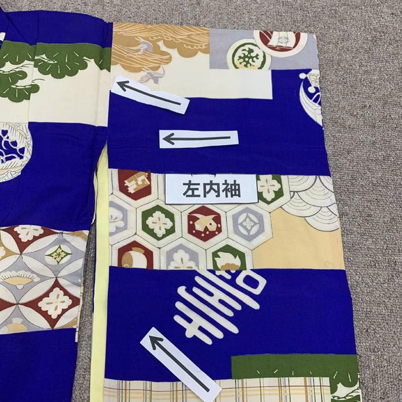 505ab54■七五三 お宮参り セミアンティーク着物&アンティーク被布■