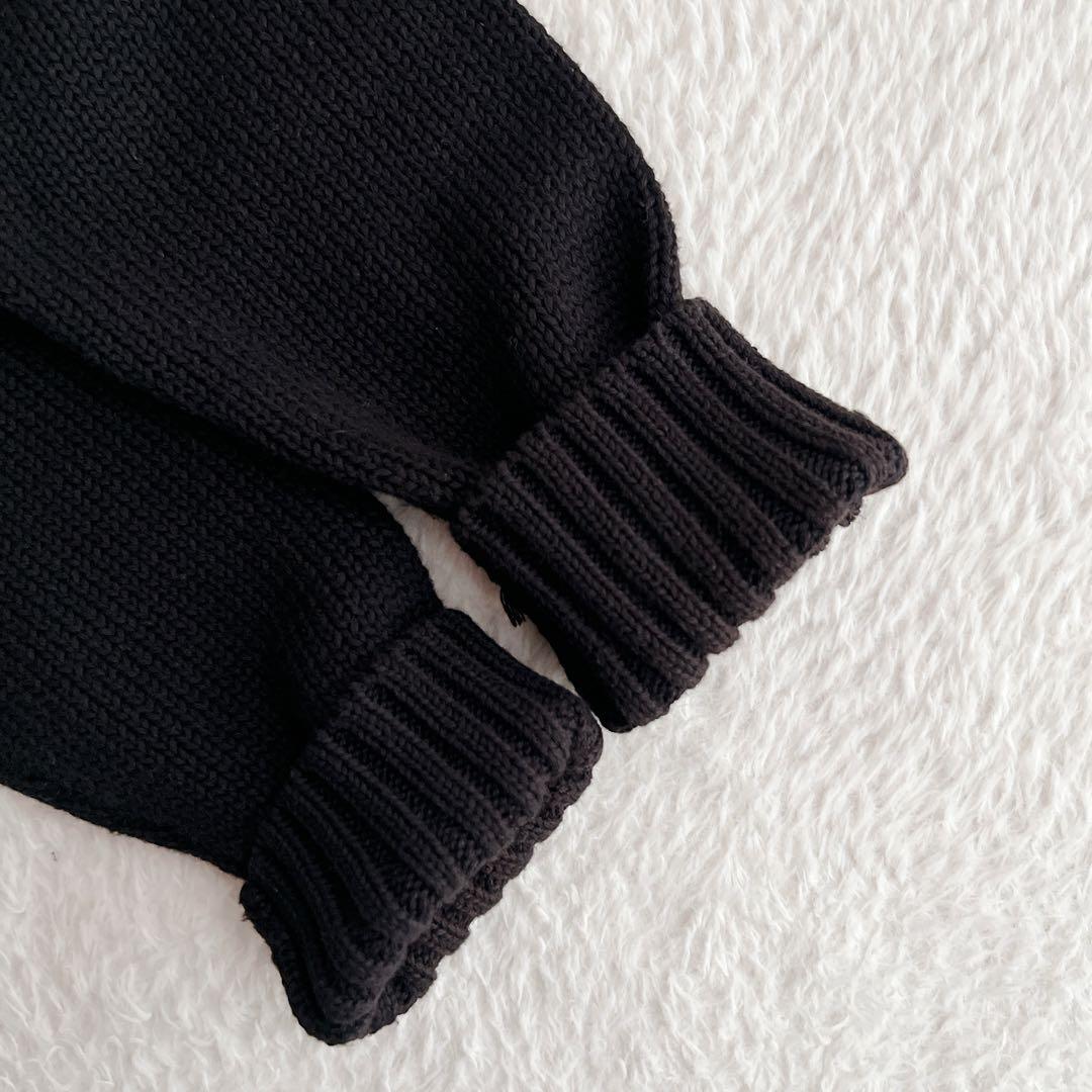 美品✨ポロゴルフ ベア ニット ゴルフベア コットン 黒 男女兼用 XS