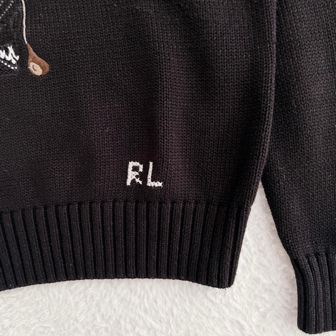 美品✨ポロゴルフ ベア ニット ゴルフベア コットン 黒 男女兼用 XS