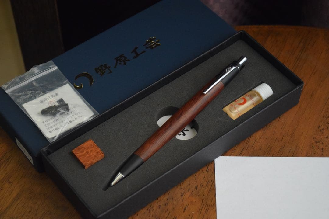 野原工芸新型シャーペンシーオーク 固定式金具付銀金具