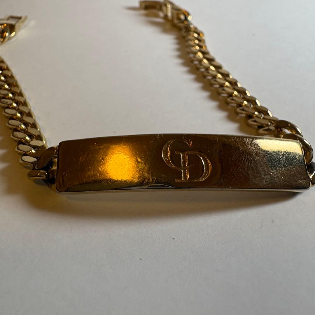 ディオール　Dior 喜平　ゴールド チェーン　ブレスレット　プレート　刻印
